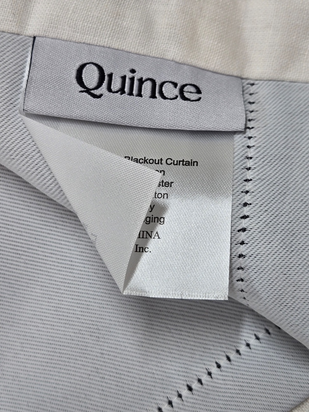 NWT QUINCE Set Of 2 48x96 European Linen Room Darkening Curtains White 8419 - Picture 7 of 9